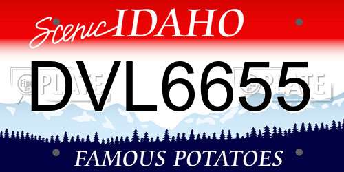 DVL6655 Idaho License Plate
