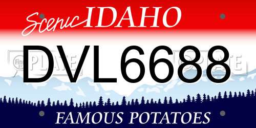 DVL6688 Idaho License Plate