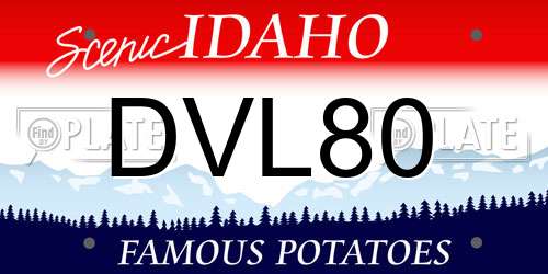 DVL80 Idaho License Plate