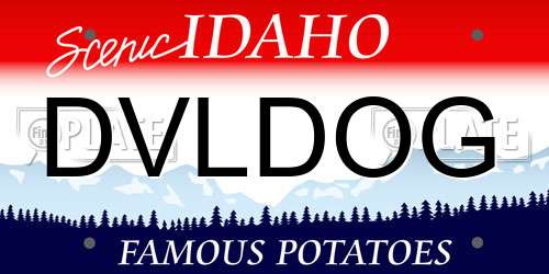 DVLDOG Idaho License Plate