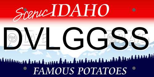 DVLGGSS Idaho License Plate