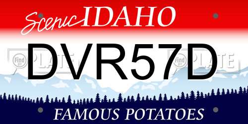 DVR57D Idaho License Plate