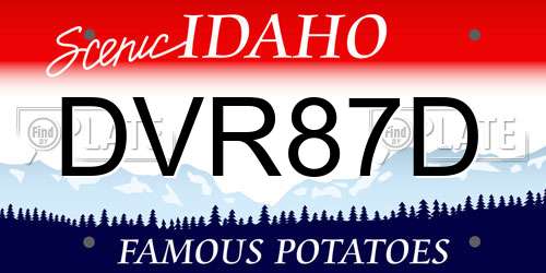 DVR87D Idaho License Plate