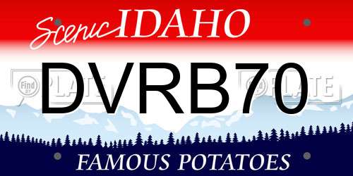 DVRB70 Idaho License Plate