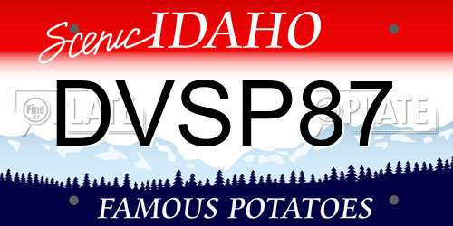 DVSP87 Idaho License Plate