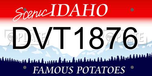 DVT1876 Idaho License Plate