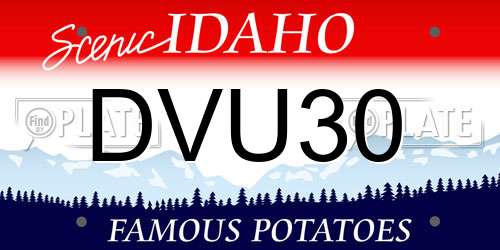 DVU30 Idaho License Plate
