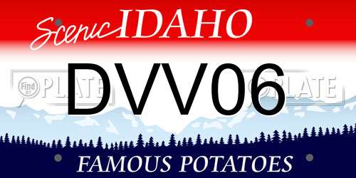 DVV06 Idaho License Plate