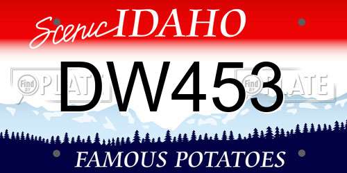DW453 Idaho License Plate
