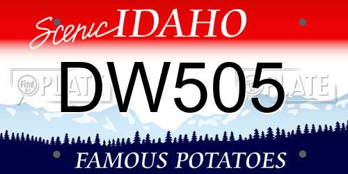 DW505 Idaho License Plate
