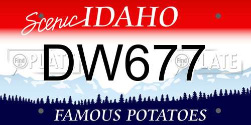 DW677 Idaho License Plate