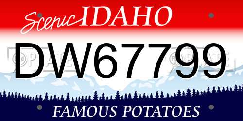 DW67799 Idaho License Plate