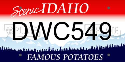 DWC549 Idaho License Plate