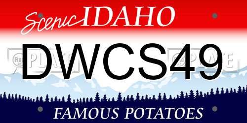 DWCS49 Idaho License Plate
