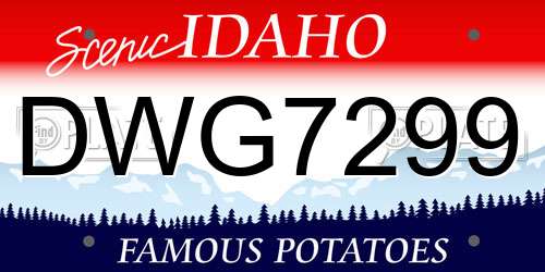 DWG7299 Idaho License Plate