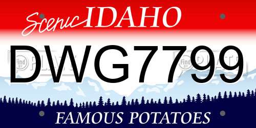 DWG7799 Idaho License Plate