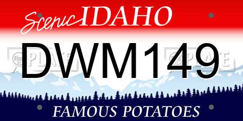 DWM149 Idaho License Plate