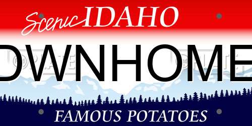 DWNHOME Idaho License Plate