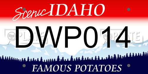 DWP014 Idaho License Plate