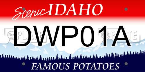 DWP01A Idaho License Plate