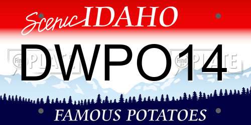 DWPO14 Idaho License Plate