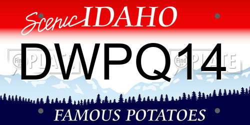 DWPQ14 Idaho License Plate