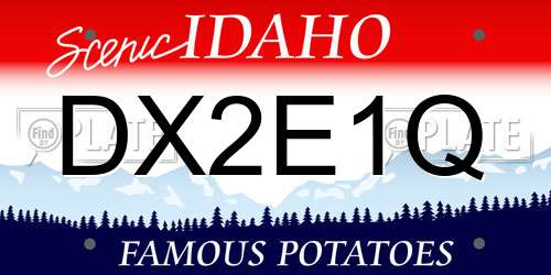 DX2E1Q Idaho License Plate