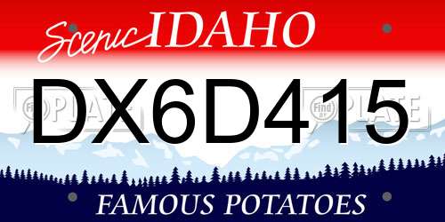 DX6D415 Idaho License Plate