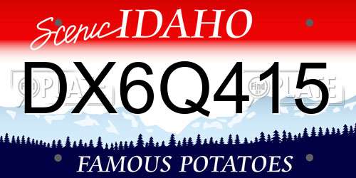 DX6Q415 Idaho License Plate
