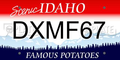 DXMF67 Idaho License Plate