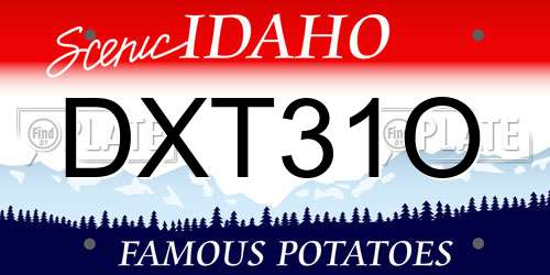 DXT31O Idaho License Plate