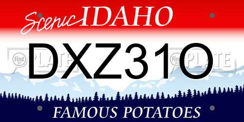 DXZ31O Idaho License Plate