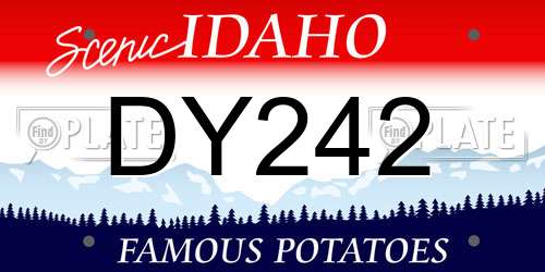 DY242 Idaho License Plate
