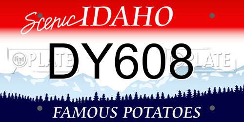 DY608 Idaho License Plate