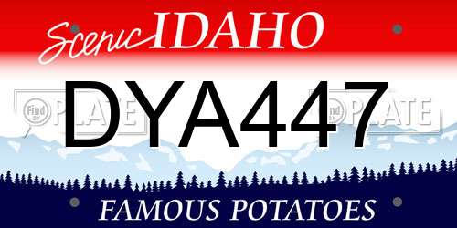 DYA447 Idaho License Plate