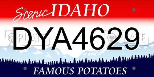 DYA4629 Idaho License Plate