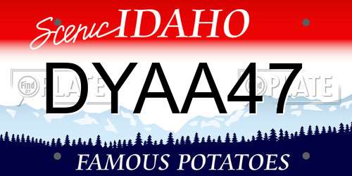 DYAA47 Idaho License Plate