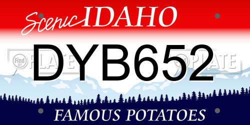 DYB652 Idaho License Plate