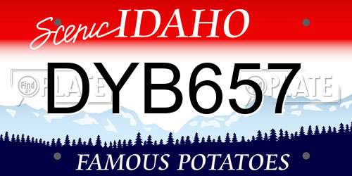 DYB657 Idaho License Plate