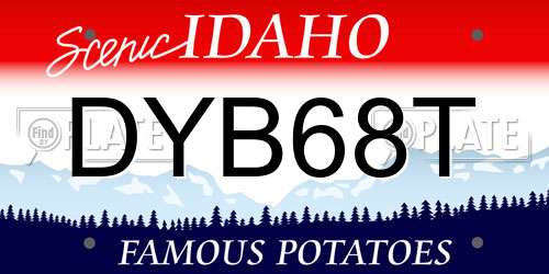 DYB68T Idaho License Plate