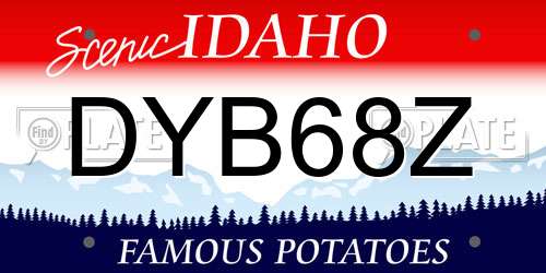 DYB68Z Idaho License Plate