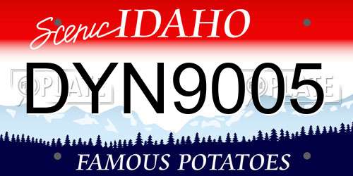 DYN9005 Idaho License Plate