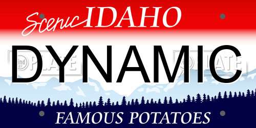 DYNAMIC Idaho License Plate