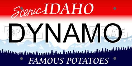 DYNAMO Idaho License Plate