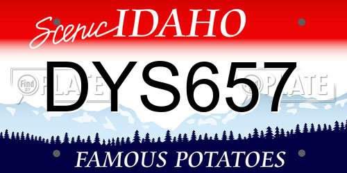 DYS657 Idaho License Plate