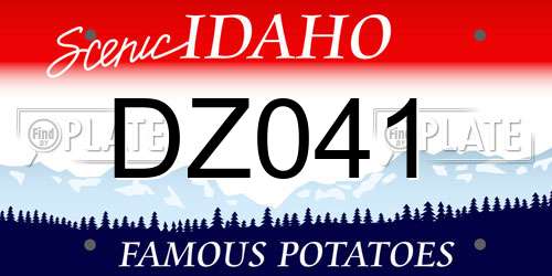 DZ041 Idaho License Plate
