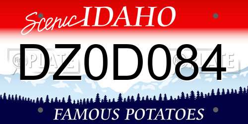 DZ0D084 Idaho License Plate