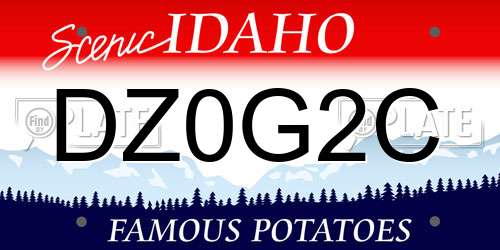DZ0G2C Idaho License Plate