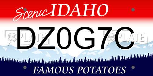 DZ0G7C Idaho License Plate