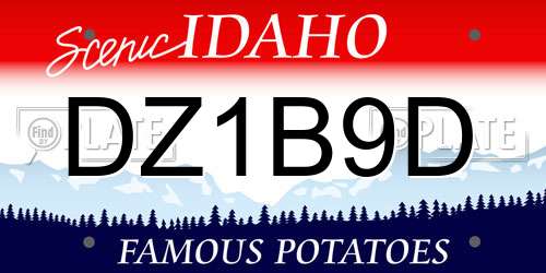 DZ1B9D Idaho License Plate